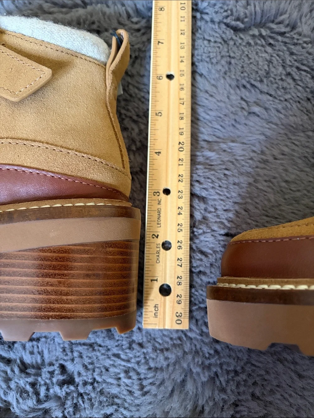 Cole Haan Shibley Waterproof Lace Up Booties in Golden Honey Suede (NWT) - Picture 12 of 15